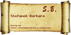 Stefanek Barbara névjegykártya